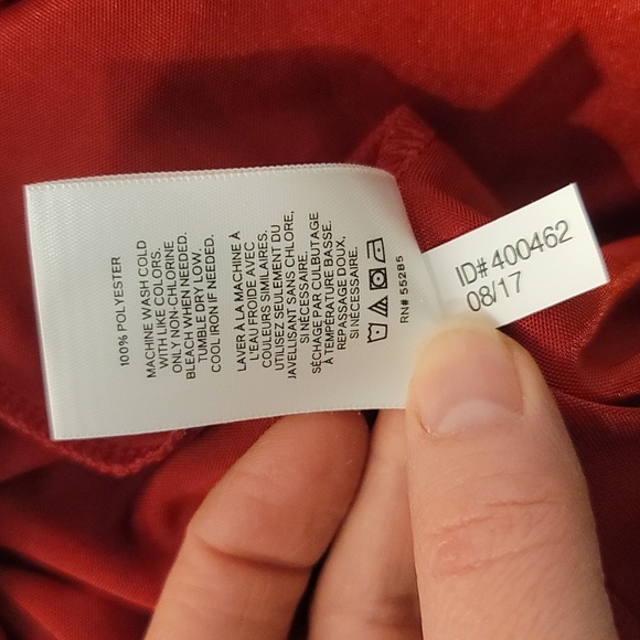 Express Red Satin look Open Tie Sleeve Slit Maxi Dress - Picture 6 of 9